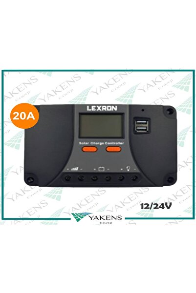 Lexron 20 Amper Güneş Paneli Şarj Kontrol Cihazı 20A Solar Şarj Regülatörü Lexron 12/24V