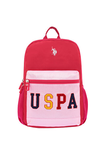 U.S. Polo Assn. 24267-24261 حقيبة الابتدائية والمدرسية الوردية - حقيبة الظهر