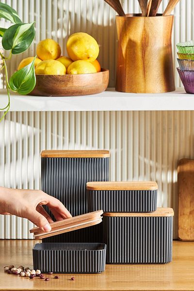 Karaca Massimo Set of 4 Anthracite Jars and Storage Containers - Slk-301