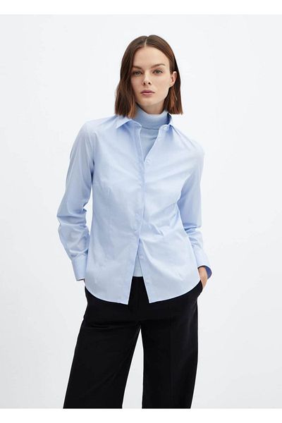 MANGO Woman Cămașă slim din bumbac