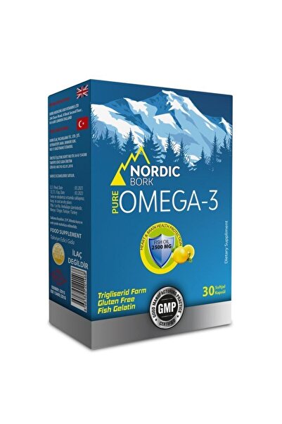 bork nordic Bork Pure Omega-3 30 Softjel – Yüksek Emilimli Balık Yağı, EPA & DHA İçeren Takviye Edici Gıda