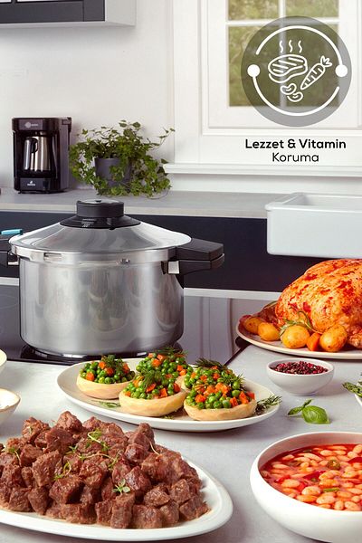 Karaca Schnelles und sicheres Induktions-Schnellkochtopf-Set 4+6 L