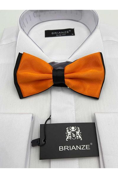 Brianze Satin Bow Tie - Orange Black