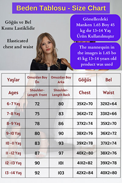 Asortik Kids Kız Çocuk Abiye Elbise 7 Yaş-8 Yaş-9 Yaş-10 Yaş-11 Yaş-12 Yaş-13 Yaş-14 Yaş