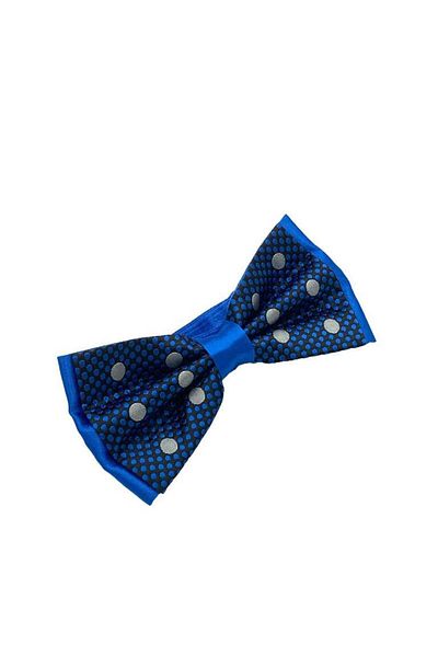 Brianze Saks Blue White Polka Dot Bow Tie