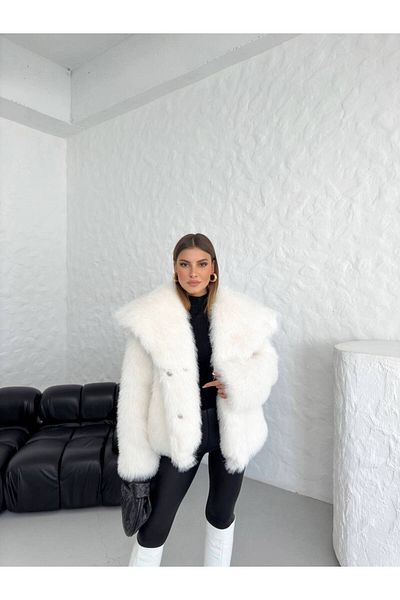 BE CHİC Krátký importovaný kožich - stahovací límec, kapsy a podšívka Sgt1007