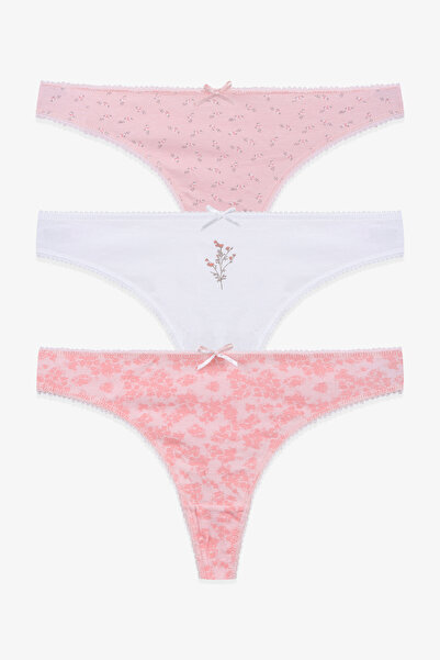 koza iç giyim Γυναικείο στρινγκ 3 τεμαχίων με βαμβακερό σχέδιο