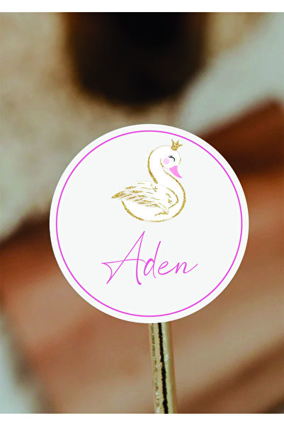 WALLHUMAN İsimli Kişiye Özel Yuvarlak Bebek Etiket/sticker 4x4cm 96 Adet