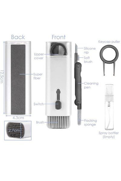 Tahtakale Dünyası 7-Piece Multi-Purpose AirPod Cleaning Kit - Keyboard, Screen, Earphone, Brush and Sponge Tool