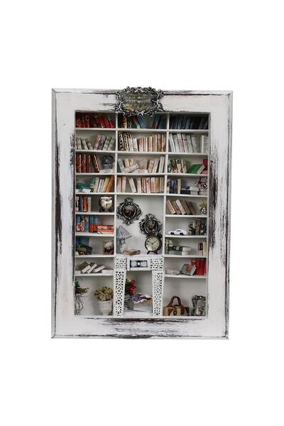 e38 El Işçiliği Ahşap Boyama Kitaplık 35*25*8 Cm - 5740