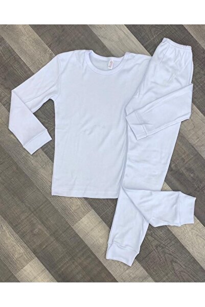 ARBİ kids Unisex kız erkek ikili penye içlik beyaz takım bir beden büyük alınız