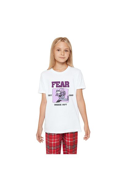 Hilosh Reverse Face Fear Horror Printed White Unisex Kids T-Shirt T04