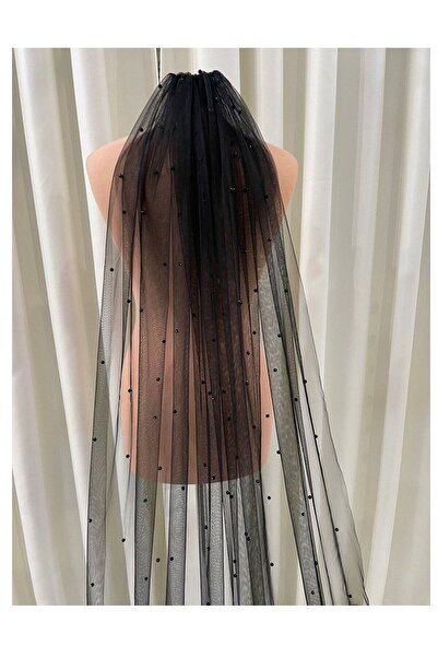 BBA TULLE STORE طرحة زفاف لؤلؤية بطول 1.5 متر - أبيض، مشبك ونسيج لؤلؤي