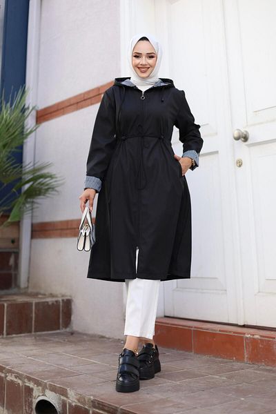 HARMAN BUTİK Women's - Short Bondici Zippered Trench Coat