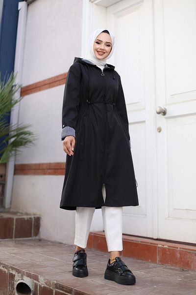 HARMAN BUTİK Women's - Short Bondici Zippered Trench Coat