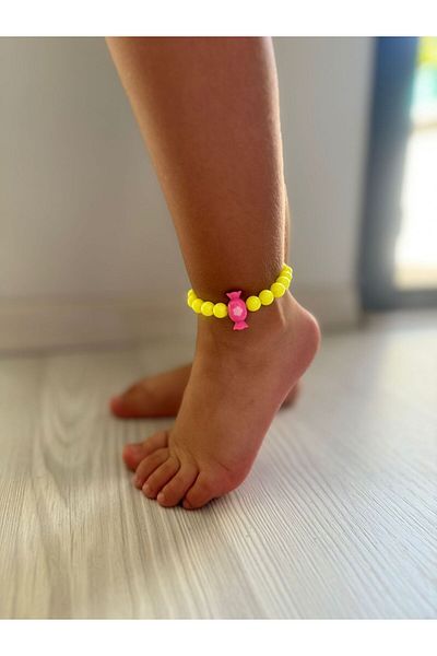 Karlay Yellow Beaded Anklet for Kids