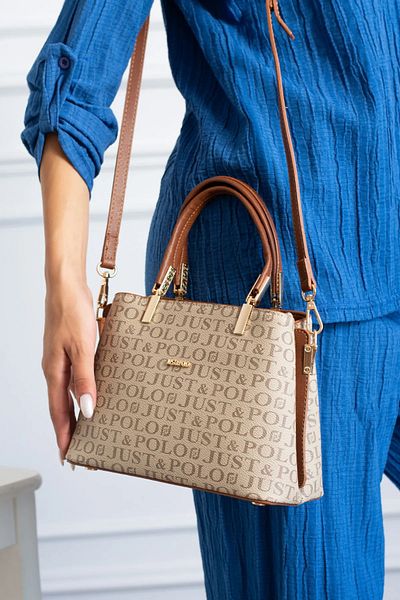 Just Polo New Season Women's Monogram Hand and Shoulder Bag with Imported Accessories