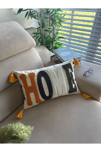 en gözde home Rectangular Sheath - Punch Embroidered and Dirt Cushion