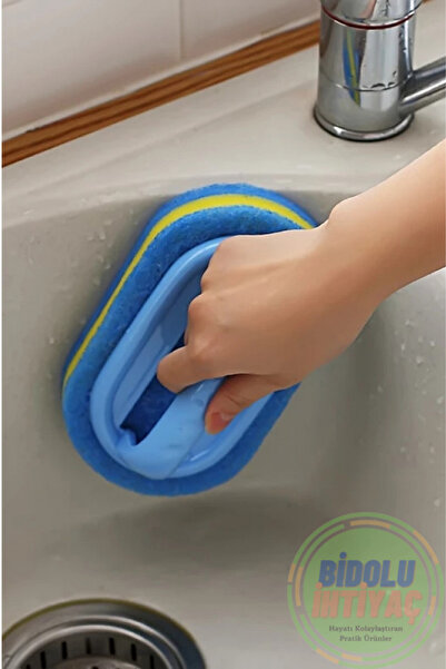 Granvex Dayanıklı Sünger Fırça 3 Katlı Sünger Lavabo Süngeri Mutfak Banyo Bul...