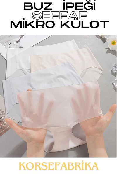 KORSEFABRİKA 2 Πακέτα Micro Sheer Seamless Ultrathin Ice Silk - Κοπή με λέιζερ, αναπνεύσιμο