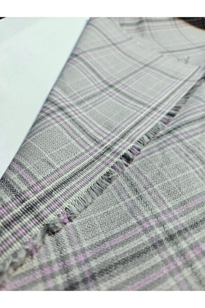 Atilla Tekstil Vintage Ekose Kareli Gabardin Kumaş - Tok Dokuma - Likralı - (60 cm X 140 cm) - 370 Gr/m