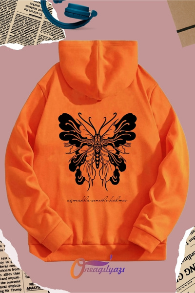 oneagılyazı Butterfly Patterned Sweatshirt - Back Printed