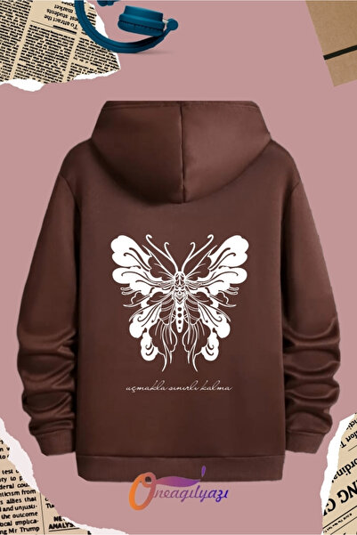 oneagılyazı Butterfly Patterned Sweatshirt - Back Printed