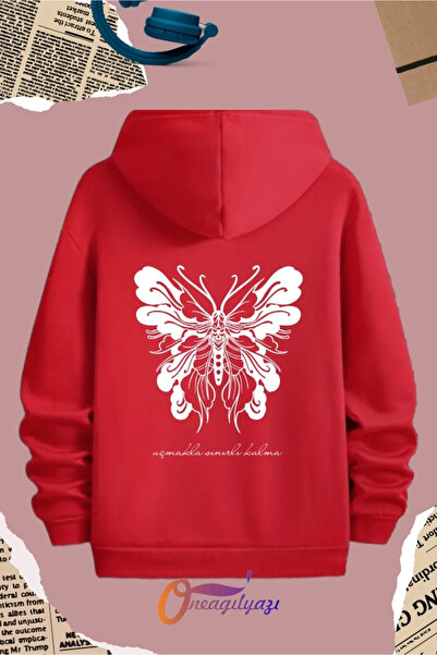 oneagılyazı Butterfly Patterned Sweatshirt - Back Printed