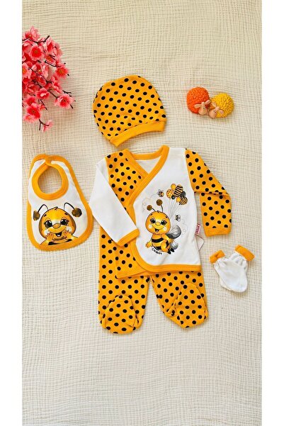 Çikibom Yenidoğan Hastane Çıkışı Arı Mayalı 5li Bebek Takımı