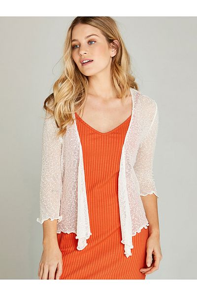 Apricot Popcorn-Strickjacke