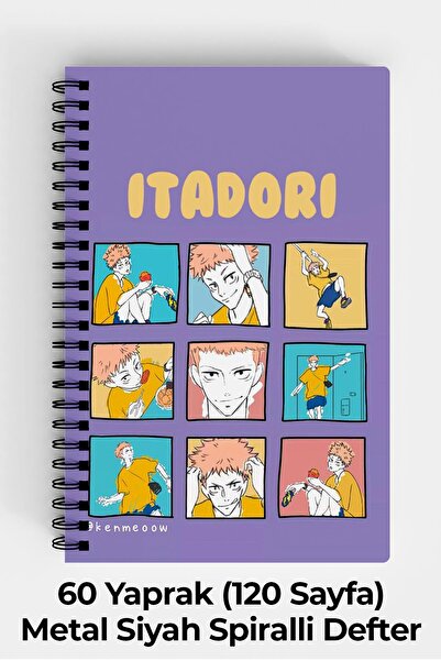Anime Marketi دفتر ملاحظات بغلاف صلب مقاس A5 بتصميم الرسوم المتحركة Kaisen 12...
