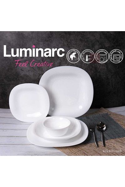 Luminarc طبق عشاء كارين وايت 18 قطعة
