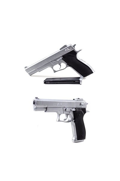 Numaca Metalik Parlak Gri Boncuk Atan Tabanca Estetik Görünüş Oyuncak Silah B...