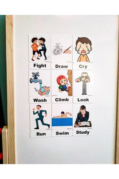 Okuling Magnetic English Word Cards Flashcards - Actions / Action Words