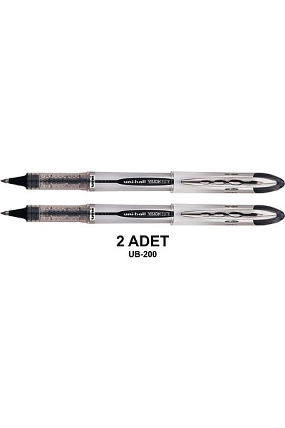 UNİ-BALL Ub-200 Vision Elite Black Roller Pen - 0.8 Mm Ball Nib
