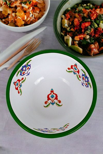 İnci Emaye No. 13 Enamel Bowl - Plate, Dowry, Pit Plate, Soup Bowl, Food Plate - 13 Cm