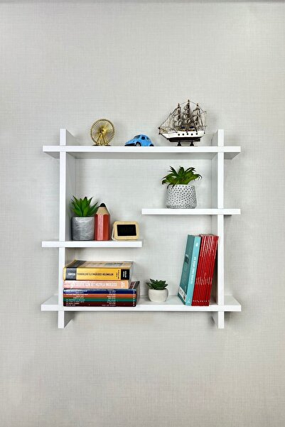 Mudesa Duvar Rafı Kitaplık Duvara Monte Kitap Rafı Modern Dekoratif Pratik Şı...