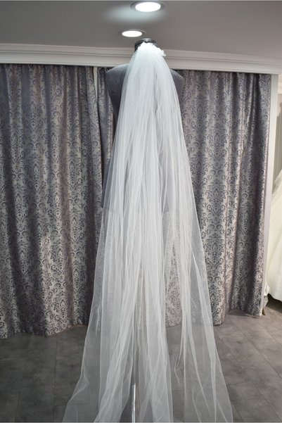 YGCGRUP Long Simple Bridal Veil 2.5 meters Long Veil