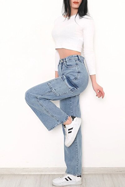 SU SHE Pantaloni Palazzo pentru femei - cu picioare largi și buzunar cargo