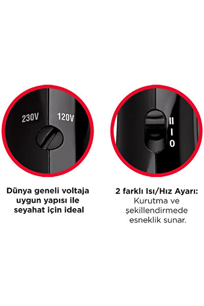 Revlon RVDR5305 Katlanabilir Seyahat Tipi Saç Kurutma Makinesi Siyah