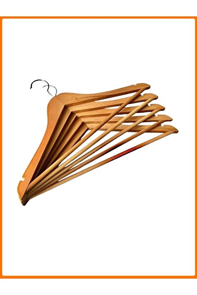 EZMK EV GEREÇLERİ Ahşap Askı, Ahşap Elbise Askısı - 72 Adet - Ölçü 44 Cm