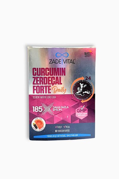 Zade Vital Curcumin Zedaçal Forte Daily 60 Soft Capsules