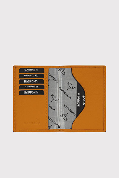 Garbalia Passcase Unisex Mustard Yellow - Genuine Leather, Passport Case with Card Holder Compartment