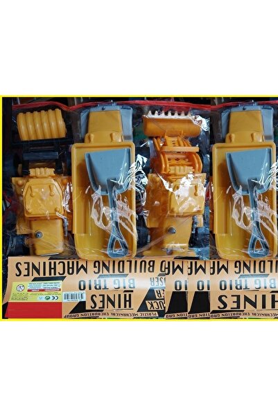OYUNCAKSAHİLİ Inşaat Yol Iş Makinası Seti 3+1 Adet Dozer Kamyon Silindir Asfalt Kum Kamyonu Excavator 25cm