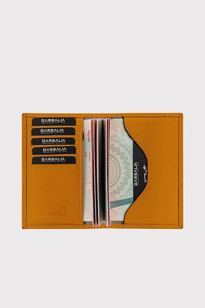 Garbalia Passcase Unisex Mustard Yellow - Γνήσιο δέρμα, Κάλυμμα διαβατηρίου με θήκη για κάρτες