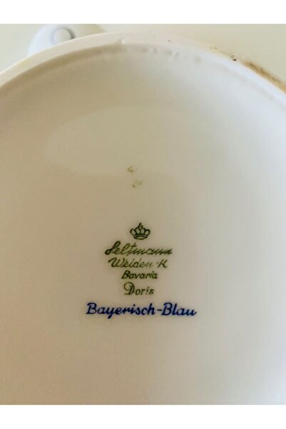 Bavaria Antika Seltmann Weiden Alman Porselen Mavi Çiçek Desenli Büyük Kahve Demleme Potu/Coffee Pot