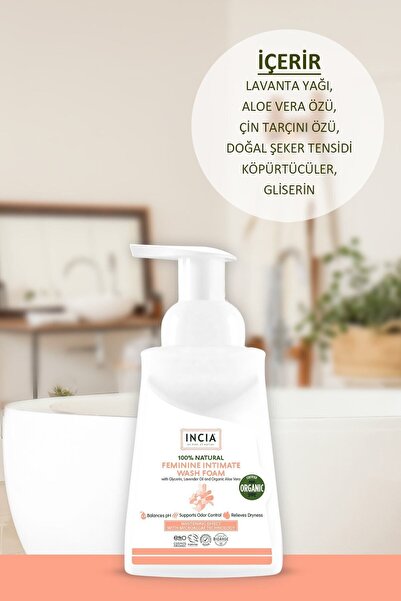 Incia %100 Doğal İntim Yıkama Köpüğü pH 3.8 Beyazlatma Etkili ve Koku Önleyici Vegan 200 ml