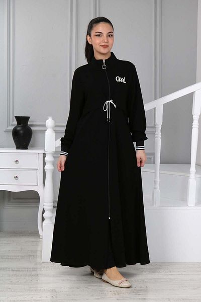 Asortik Kids Fata Copil Hijab Negru Sport Abaya Cilbab
