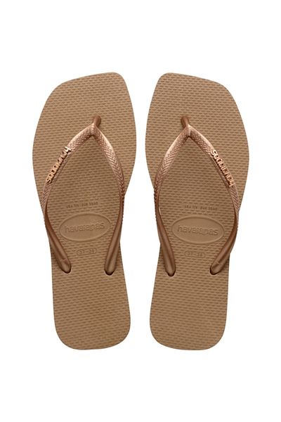 Havaianas Flip-flops metalic cu sigla imprimată