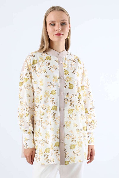 ZÜLAYS Garnili Desenli Gömlek Yağ Yeşili